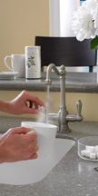 Hot water right from your faucet.  Great for Soups, Tea, and Hot Chocolate!